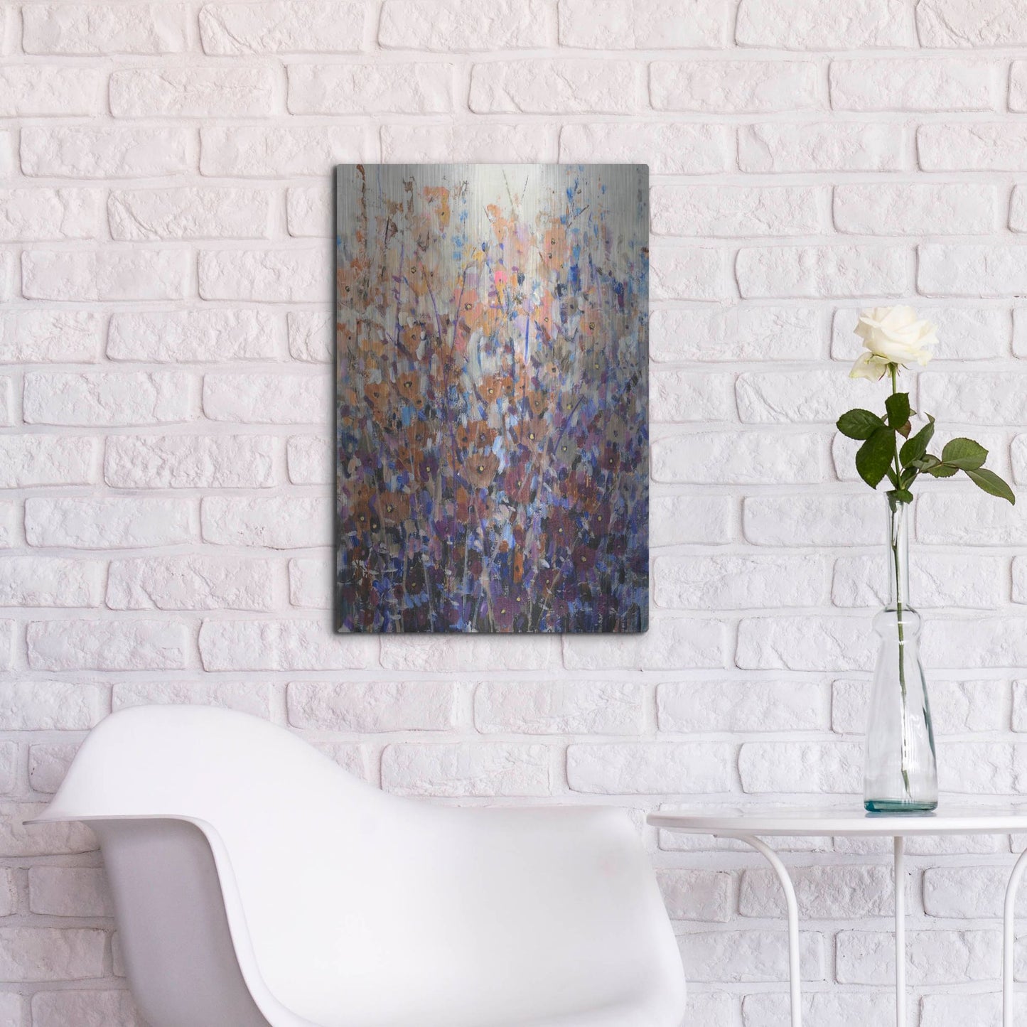 Luxe Metal Art 'Fall Wildflowers II' by Tim O'Toole, Metal Wall Art,16x24