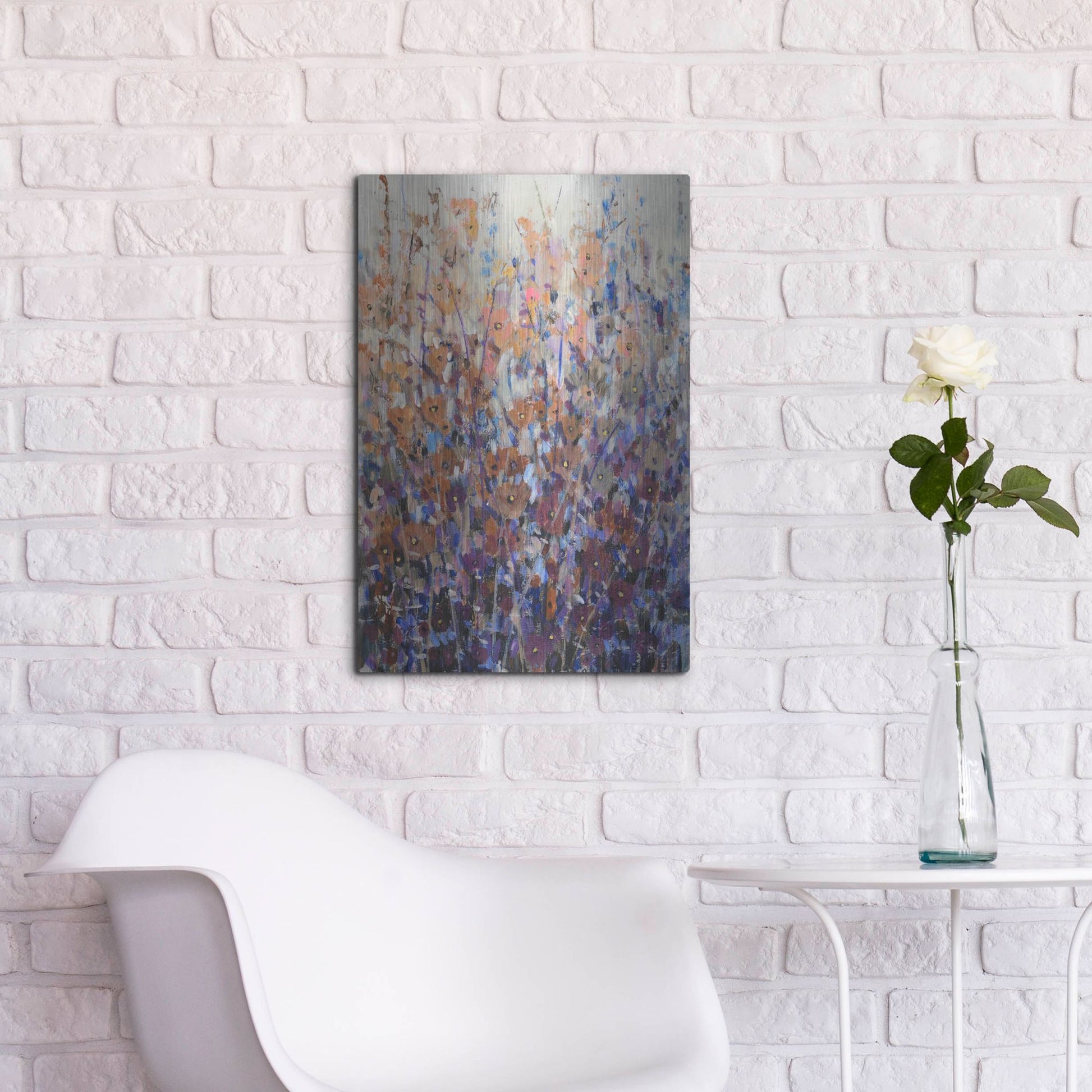 Luxe Metal Art 'Fall Wildflowers II' by Tim O'Toole, Metal Wall Art,16x24