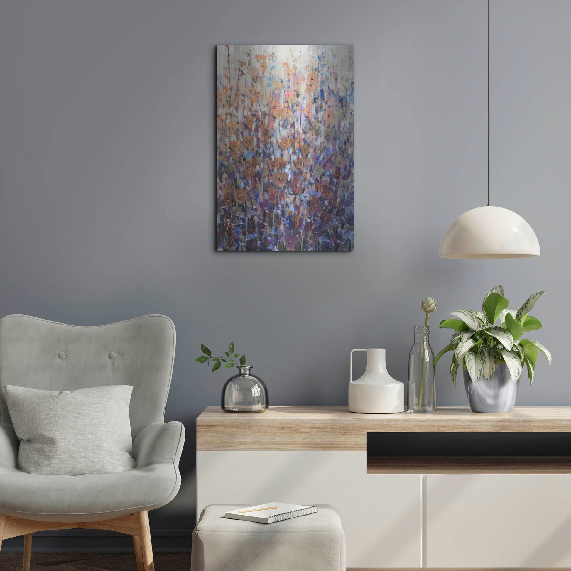 Luxe Metal Art 'Fall Wildflowers II' by Tim O'Toole, Metal Wall Art,16x24