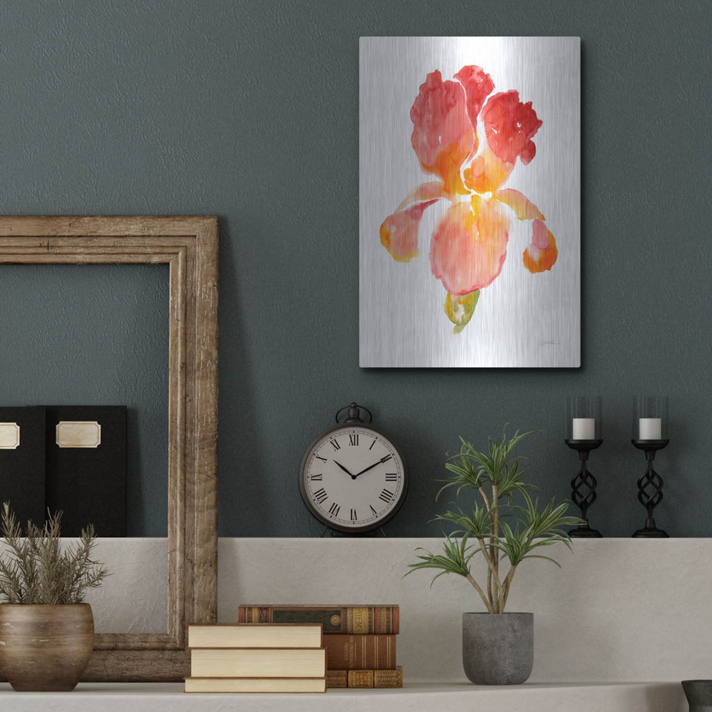 Luxe Metal Art 'Sunset Blooms I' by Tim O'Toole, Metal Wall Art,12x16