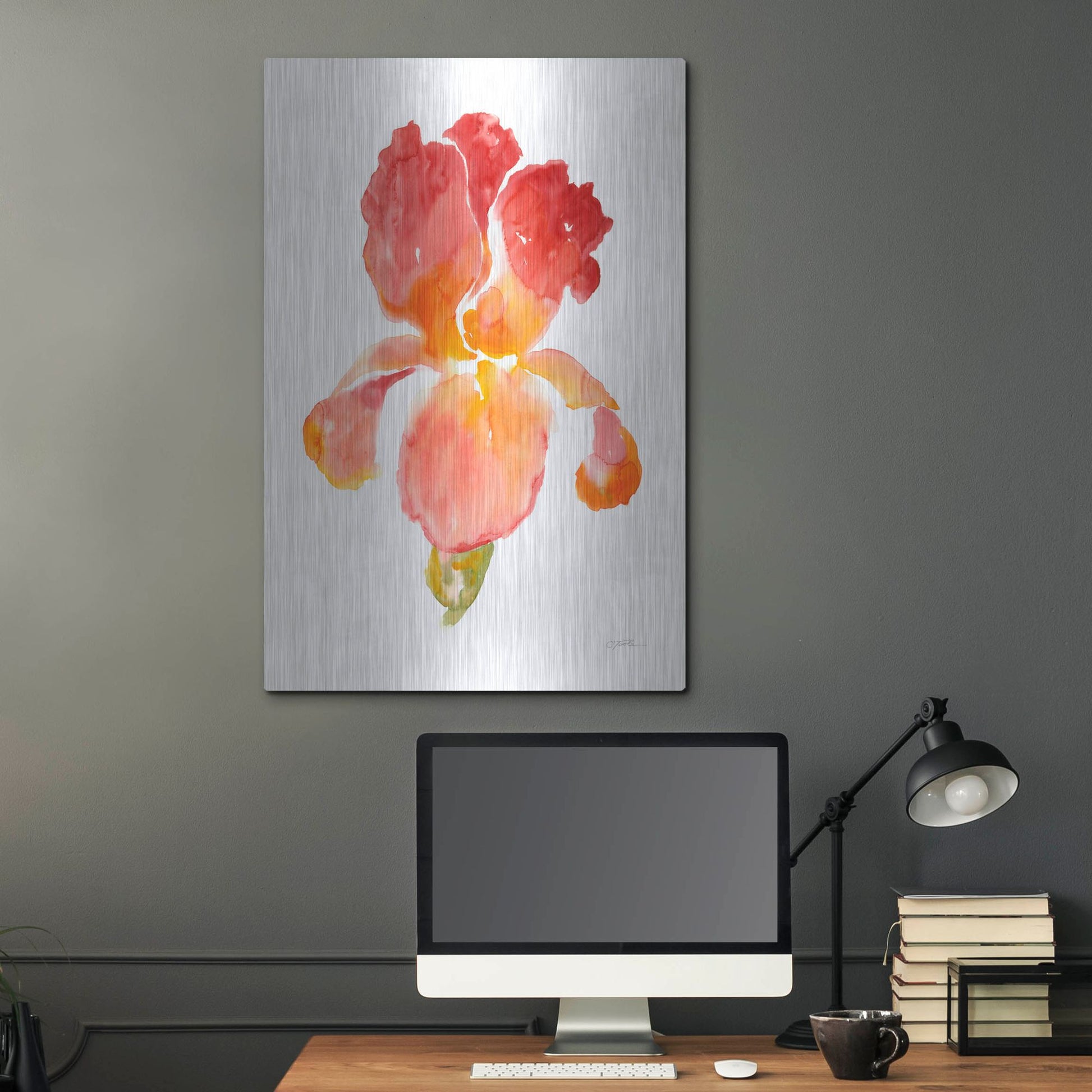 Luxe Metal Art 'Sunset Blooms I' by Tim O'Toole, Metal Wall Art,24x36