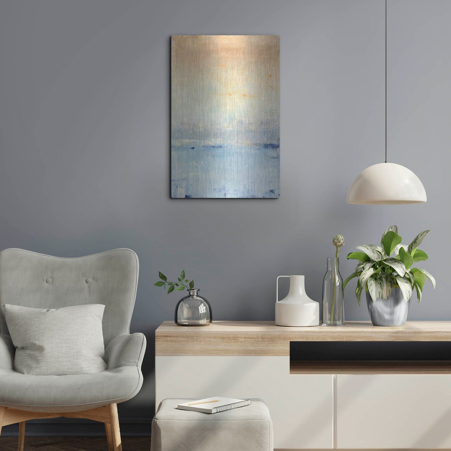 Luxe Metal Art 'Inlet at Sunrise I' by Tim O'Toole, Metal Wall Art,16x24