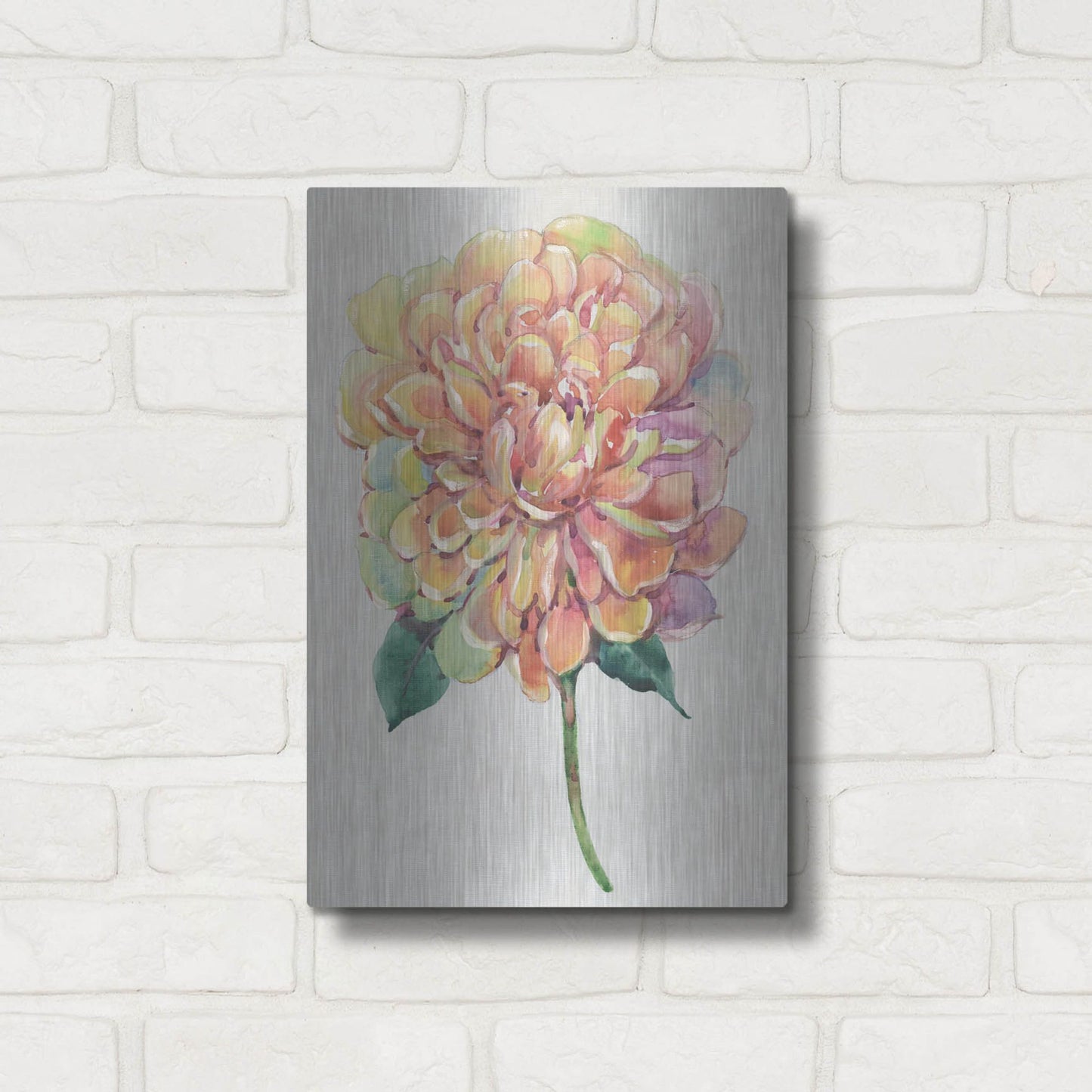 Luxe Metal Art 'Multicolor Floral I' by Tim O'Toole, Metal Wall Art,12x16