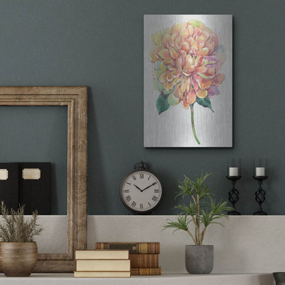 Luxe Metal Art 'Multicolor Floral I' by Tim O'Toole, Metal Wall Art,12x16