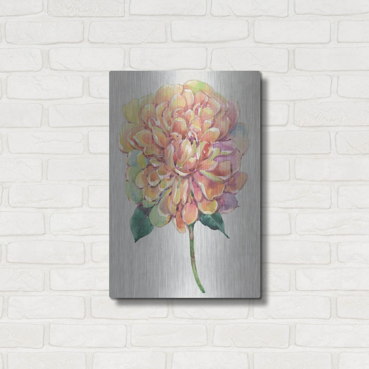 Luxe Metal Art 'Multicolor Floral I' by Tim O'Toole, Metal Wall Art,16x24