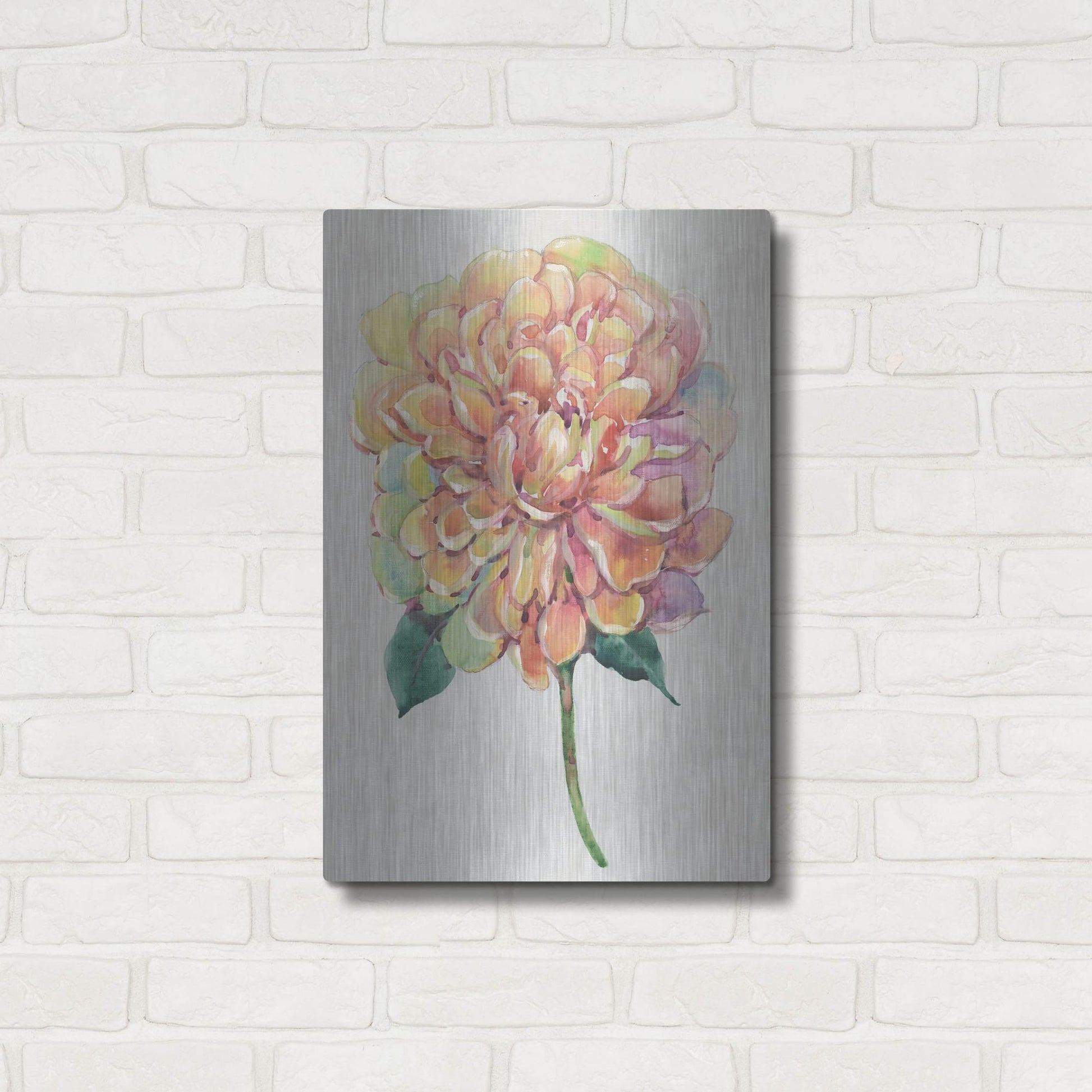 Luxe Metal Art 'Multicolor Floral I' by Tim O'Toole, Metal Wall Art,16x24