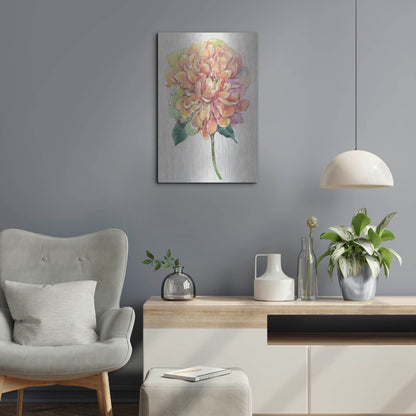 Luxe Metal Art 'Multicolor Floral I' by Tim O'Toole, Metal Wall Art,16x24