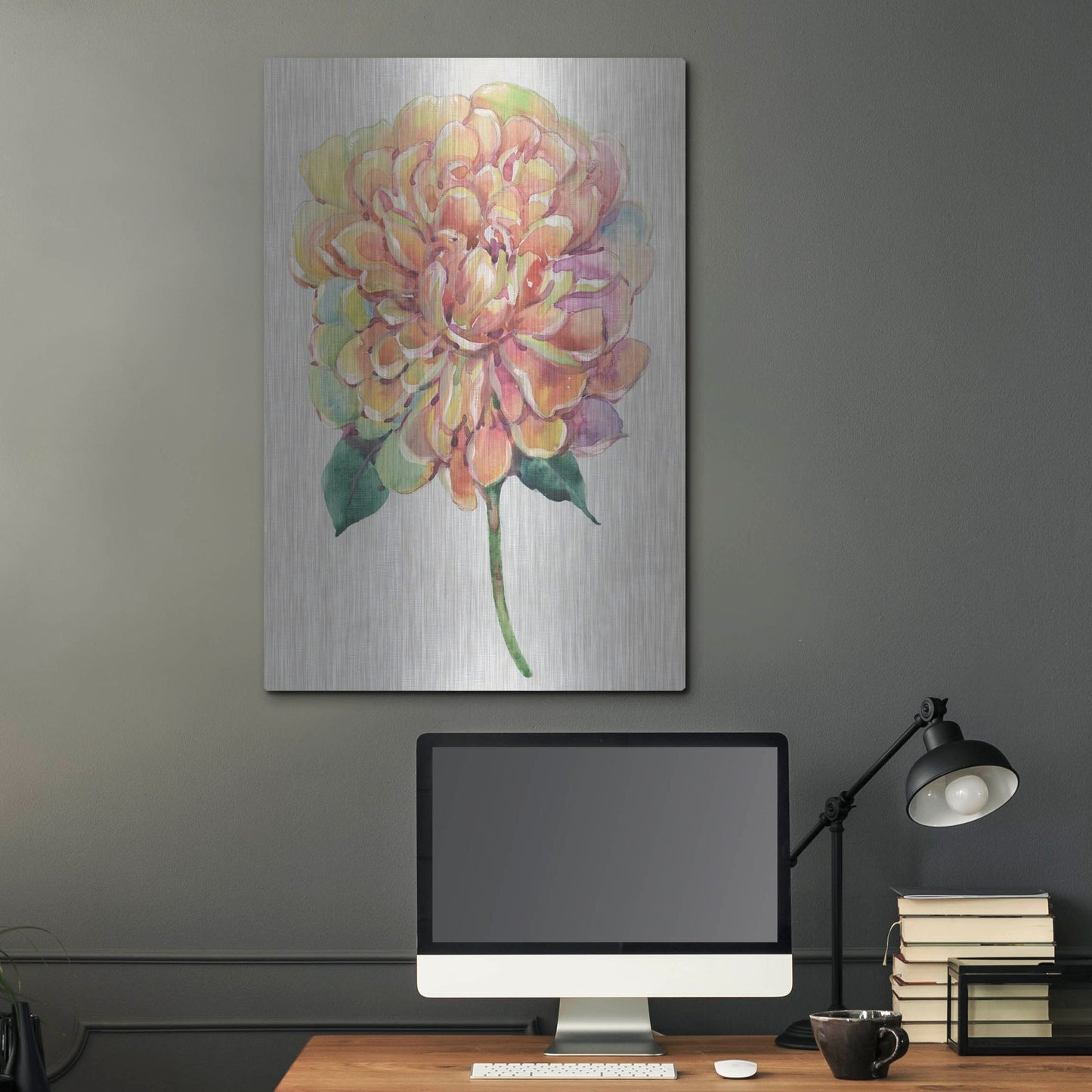 Luxe Metal Art 'Multicolor Floral I' by Tim O'Toole, Metal Wall Art,24x36