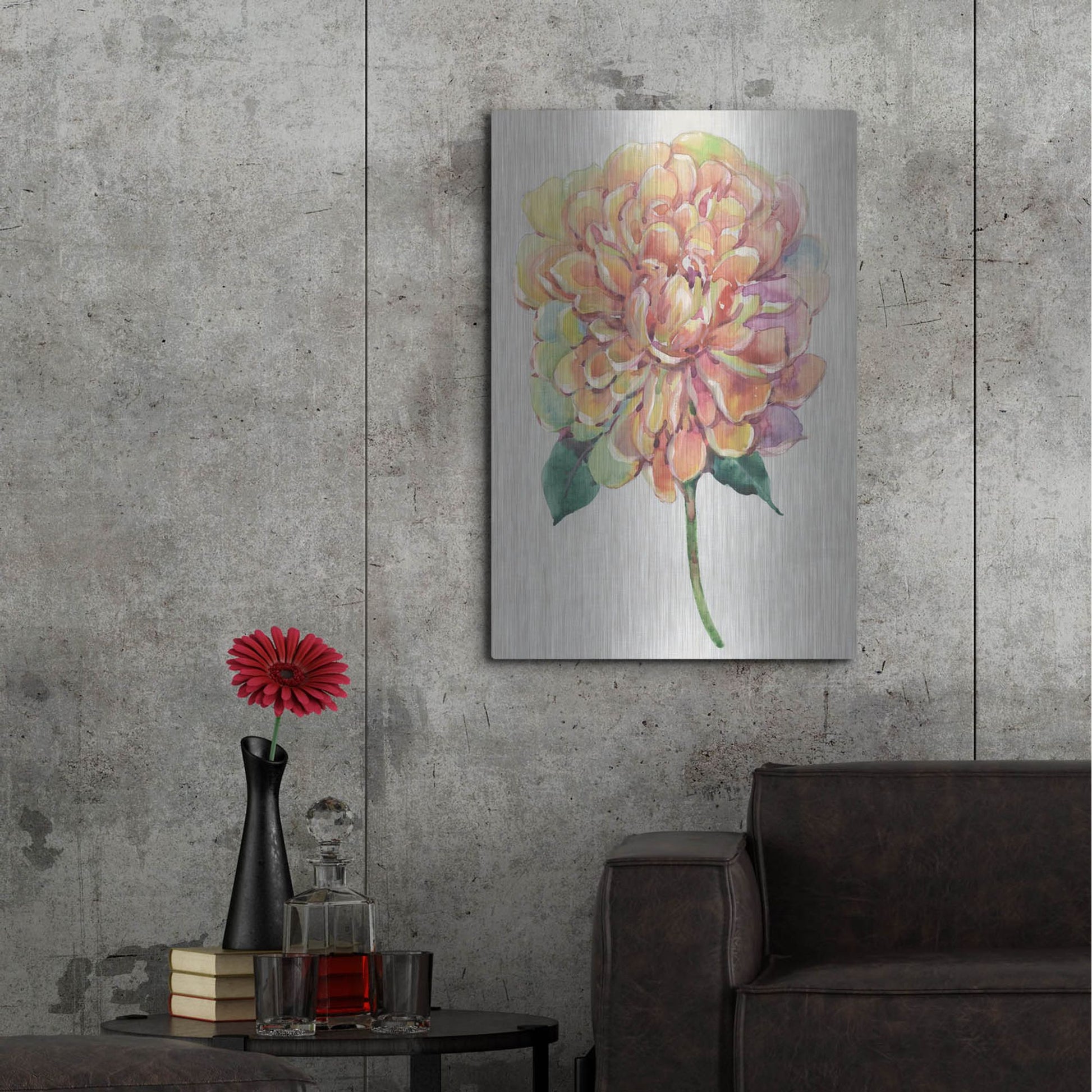 Luxe Metal Art 'Multicolor Floral I' by Tim O'Toole, Metal Wall Art,24x36