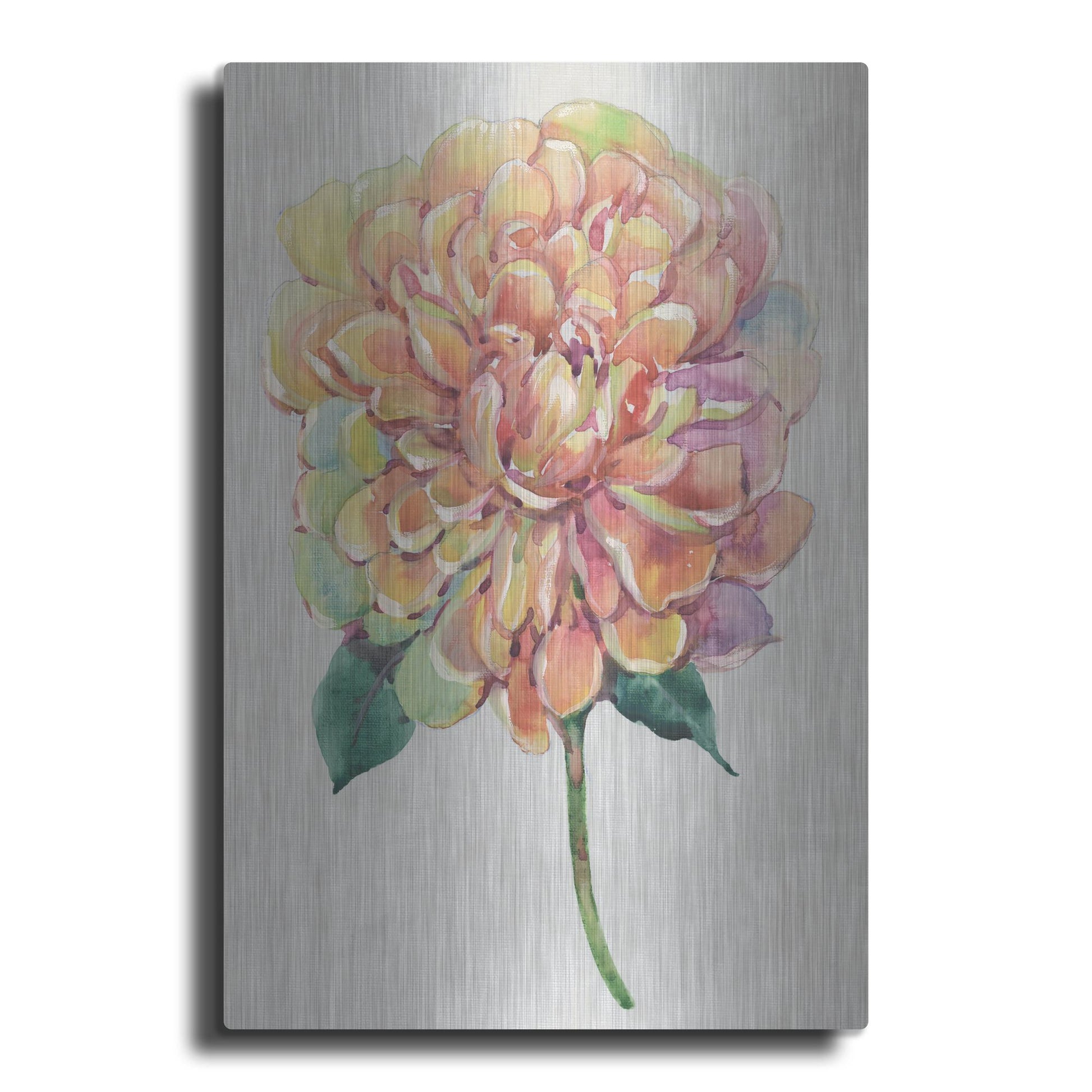 Luxe Metal Art 'Multicolor Floral I' by Tim O'Toole, Metal Wall Art