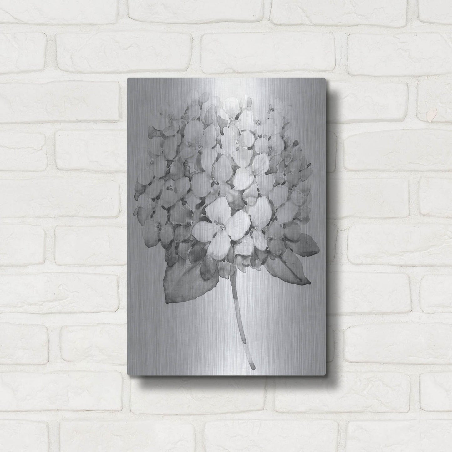 Luxe Metal Art 'Silvertone Floral II' by Tim O'Toole, Metal Wall Art,12x16