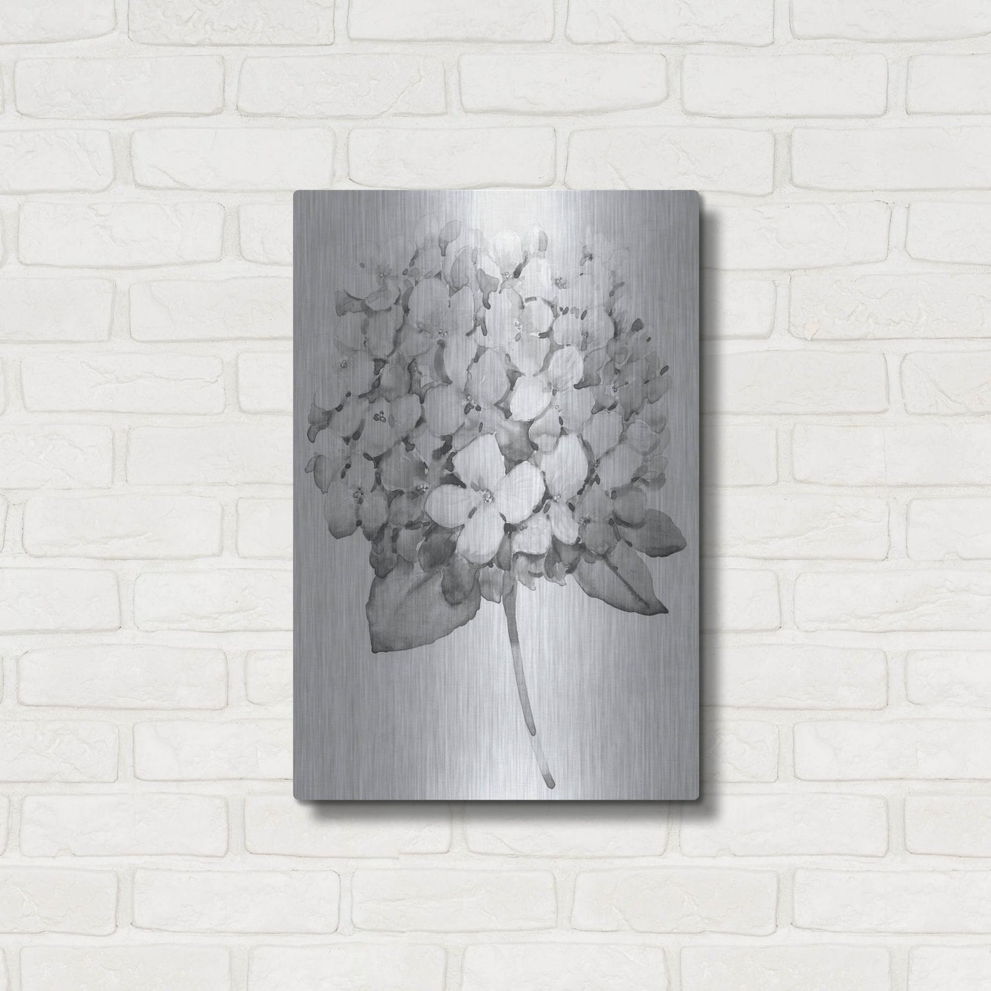 Luxe Metal Art 'Silvertone Floral II' by Tim O'Toole, Metal Wall Art,16x24
