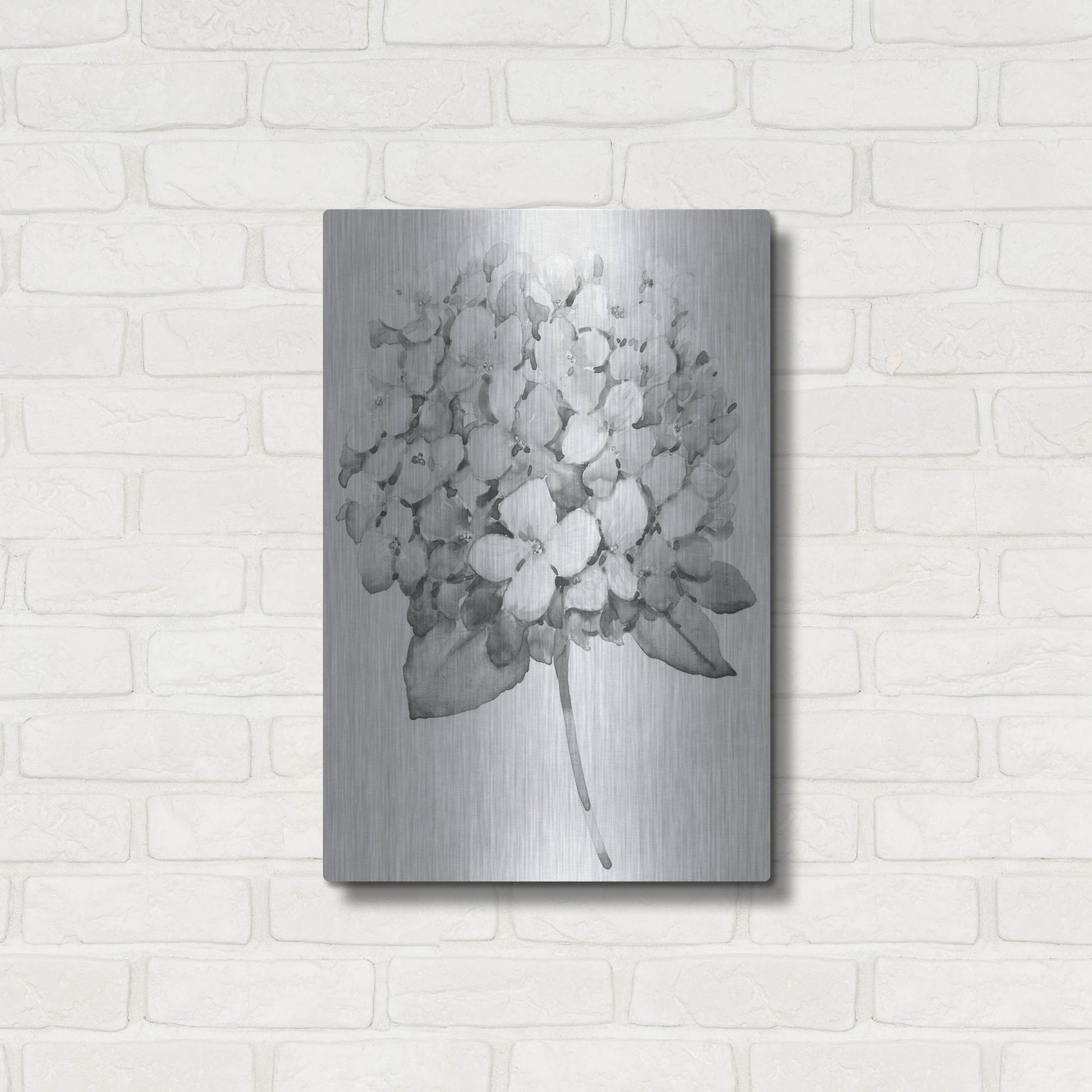 Luxe Metal Art 'Silvertone Floral II' by Tim O'Toole, Metal Wall Art,16x24