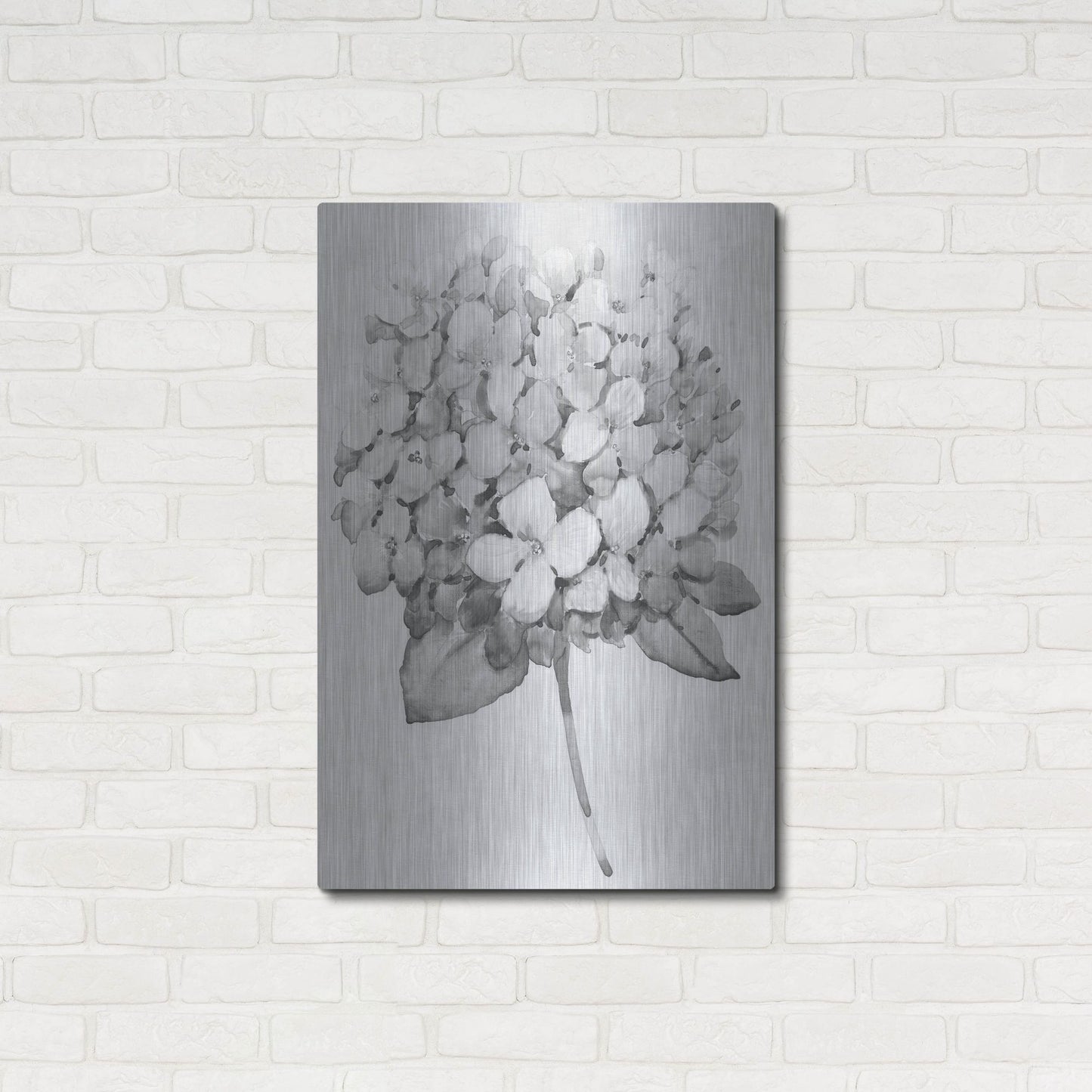 Luxe Metal Art 'Silvertone Floral II' by Tim O'Toole, Metal Wall Art,24x36