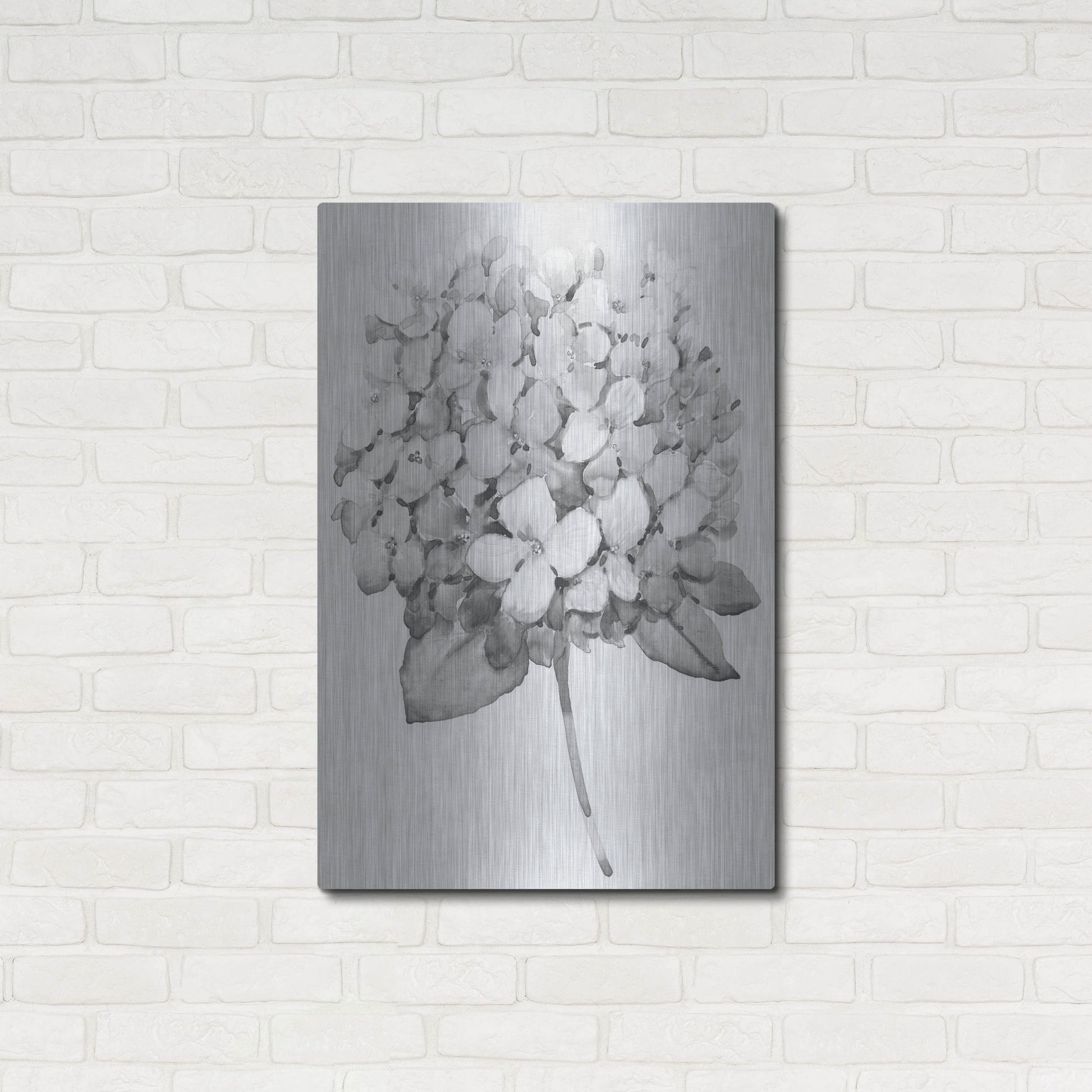 Luxe Metal Art 'Silvertone Floral II' by Tim O'Toole, Metal Wall Art,24x36