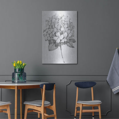 Luxe Metal Art 'Silvertone Floral II' by Tim O'Toole, Metal Wall Art,24x36