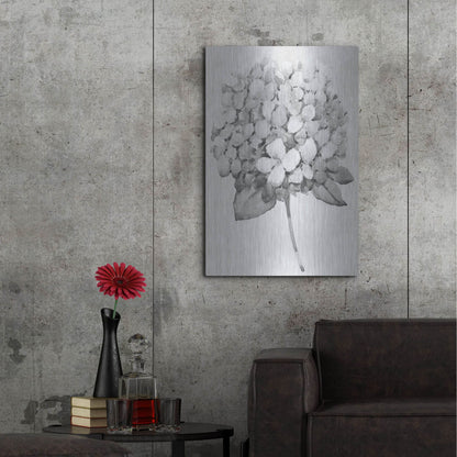 Luxe Metal Art 'Silvertone Floral II' by Tim O'Toole, Metal Wall Art,24x36