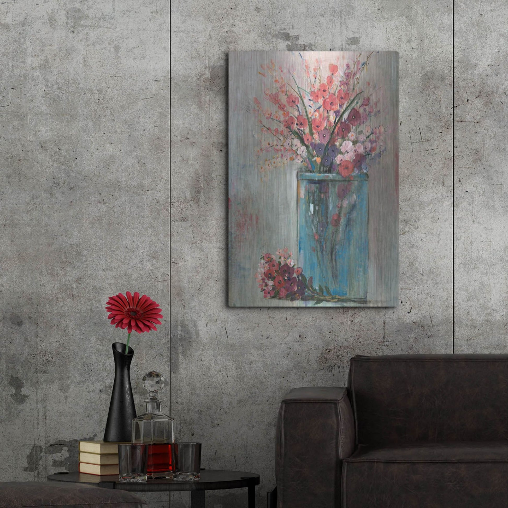 Luxe Metal Art 'Blue Jar I' by Tim O'Toole, Metal Wall Art,24x36