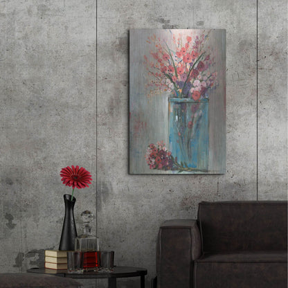 Luxe Metal Art 'Blue Jar I' by Tim O'Toole, Metal Wall Art,24x36