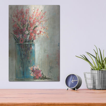 Luxe Metal Art 'Blue Jar II' by Tim O'Toole, Metal Wall Art,12x16