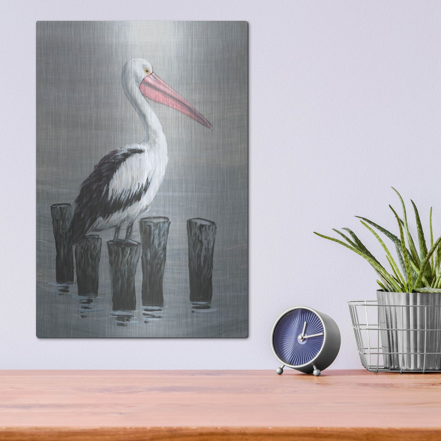Luxe Metal Art 'Waiting Calmly I' by Tim O'Toole, Metal Wall Art,12x16
