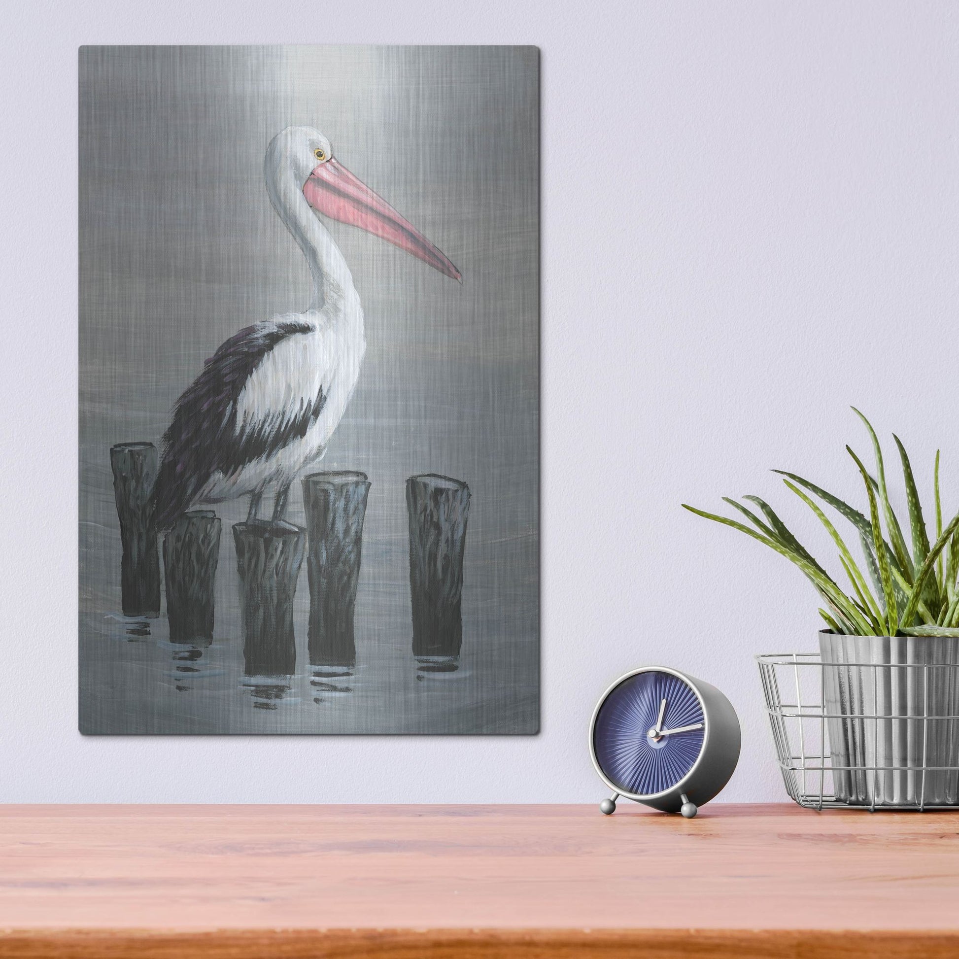 Luxe Metal Art 'Waiting Calmly I' by Tim O'Toole, Metal Wall Art,12x16
