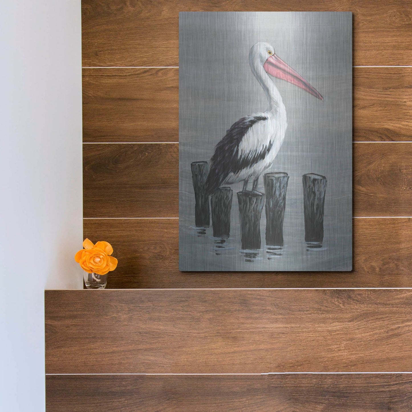 Luxe Metal Art 'Waiting Calmly I' by Tim O'Toole, Metal Wall Art,12x16