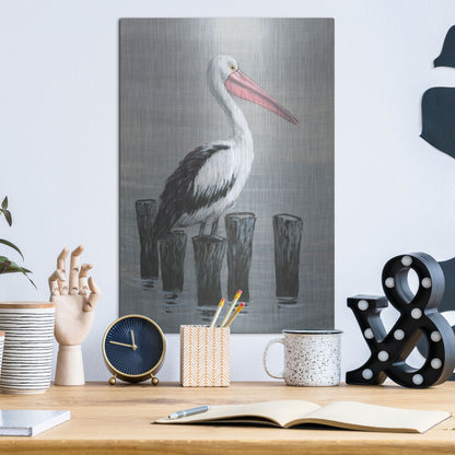 Luxe Metal Art 'Waiting Calmly I' by Tim O'Toole, Metal Wall Art,12x16