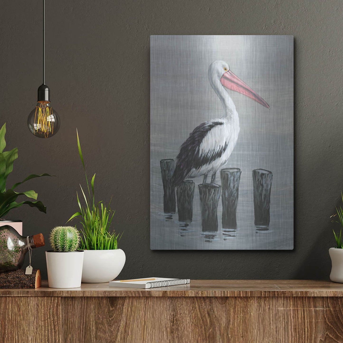Luxe Metal Art 'Waiting Calmly I' by Tim O'Toole, Metal Wall Art,12x16