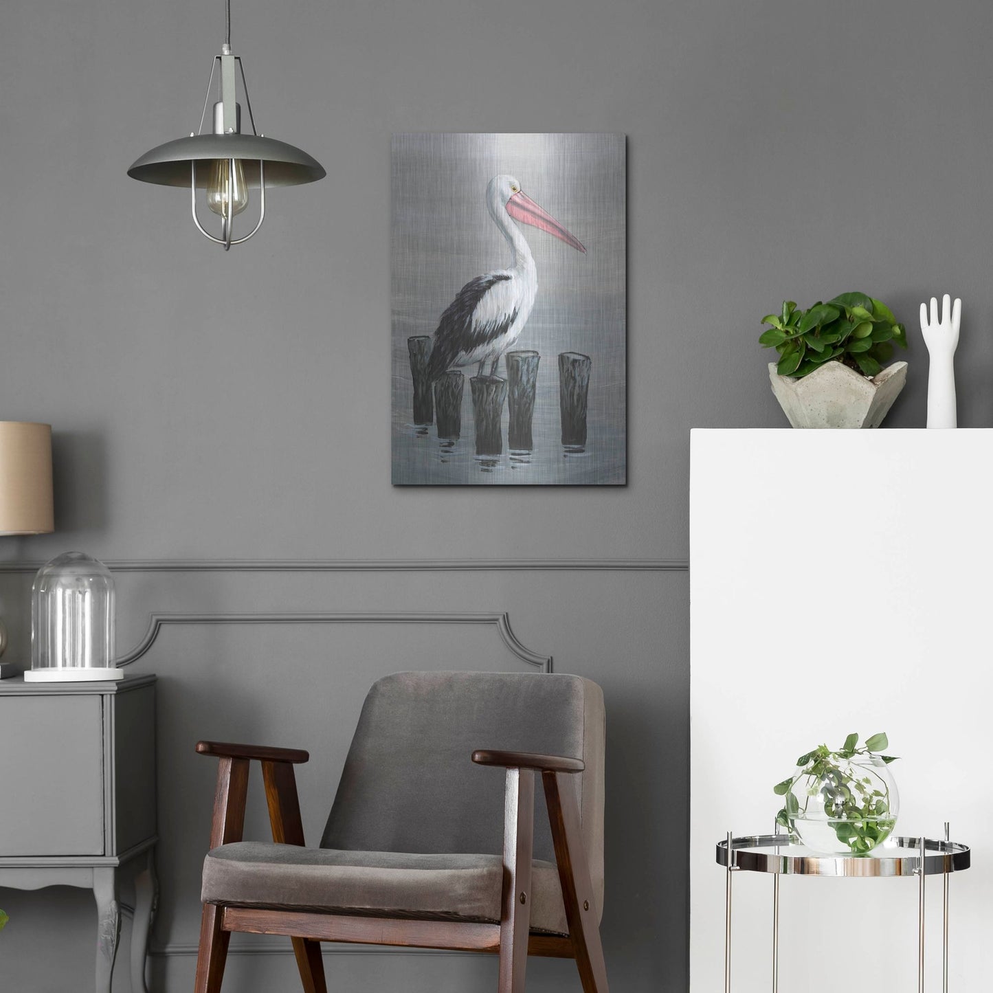 Luxe Metal Art 'Waiting Calmly I' by Tim O'Toole, Metal Wall Art,16x24