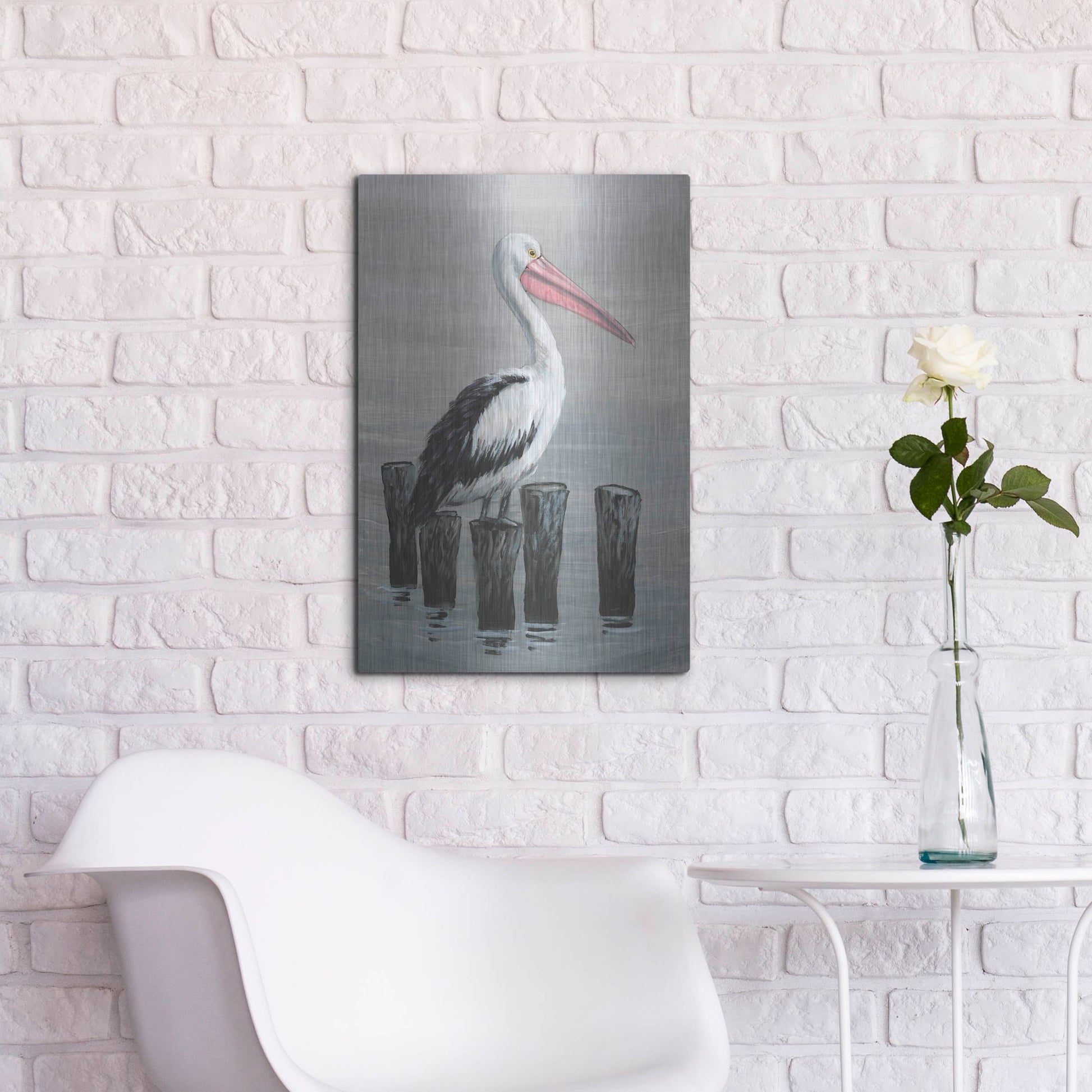 Luxe Metal Art 'Waiting Calmly I' by Tim O'Toole, Metal Wall Art,16x24