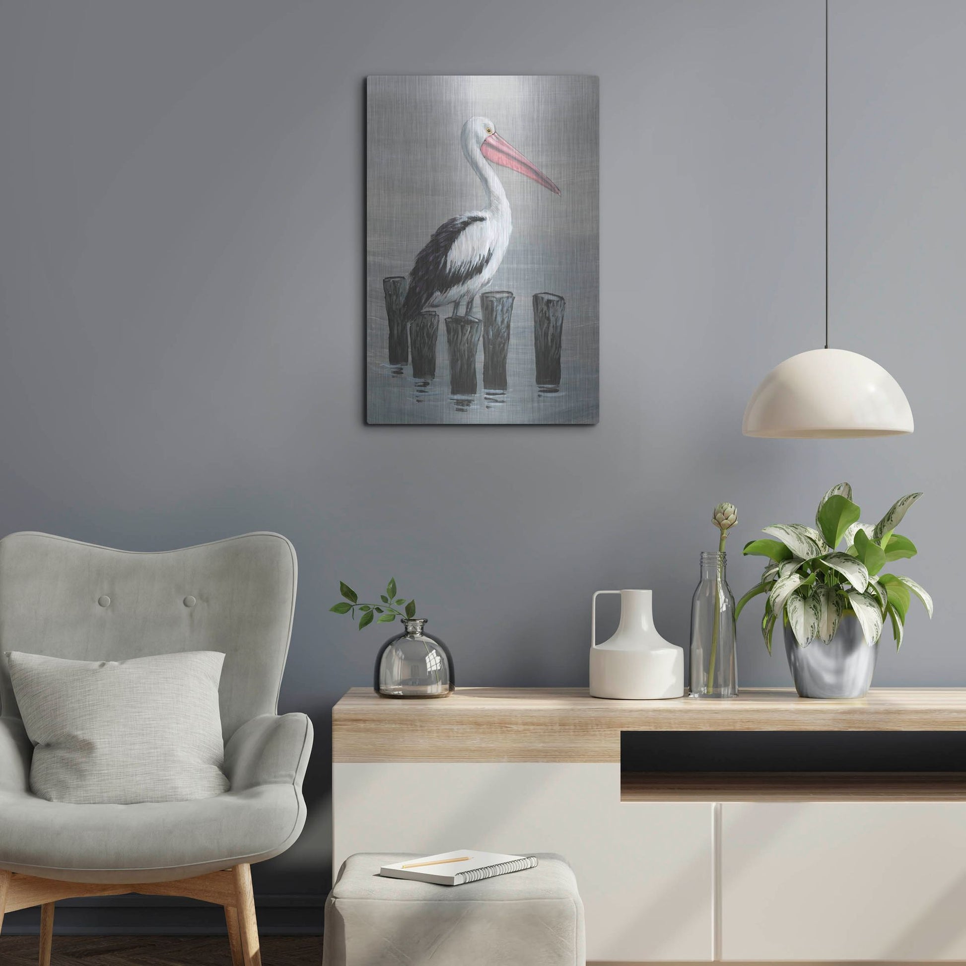 Luxe Metal Art 'Waiting Calmly I' by Tim O'Toole, Metal Wall Art,16x24