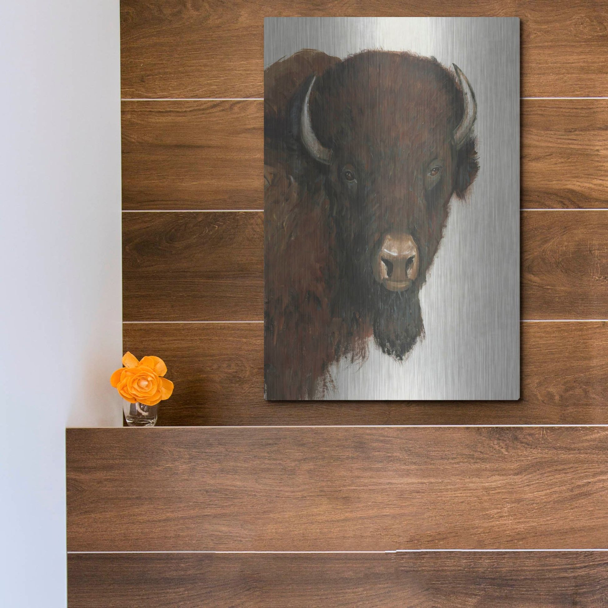 Luxe Metal Art 'Western Portrait II' by Tim O'Toole, Metal Wall Art,12x16