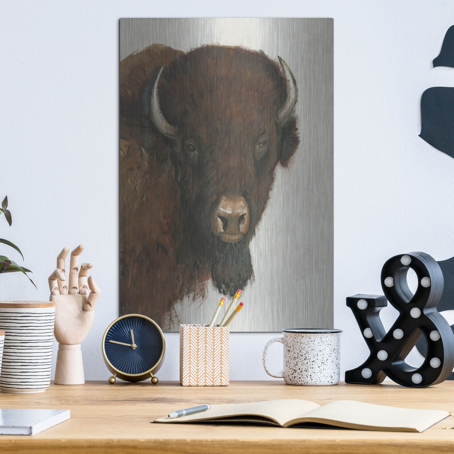 Luxe Metal Art 'Western Portrait II' by Tim O'Toole, Metal Wall Art,12x16