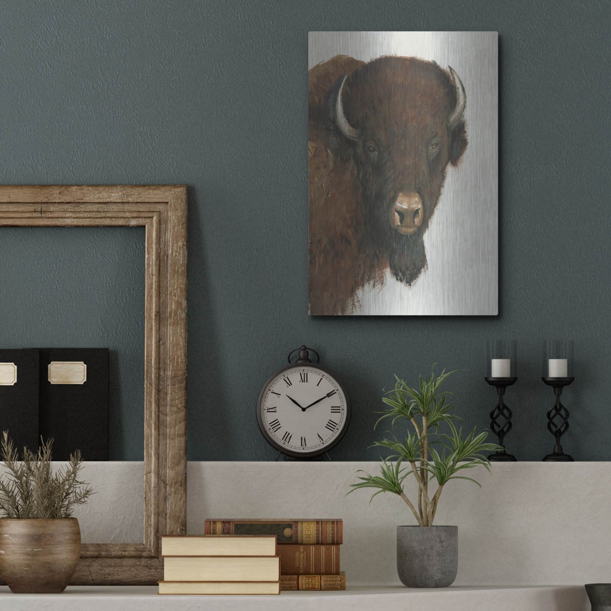 Luxe Metal Art 'Western Portrait II' by Tim O'Toole, Metal Wall Art,12x16