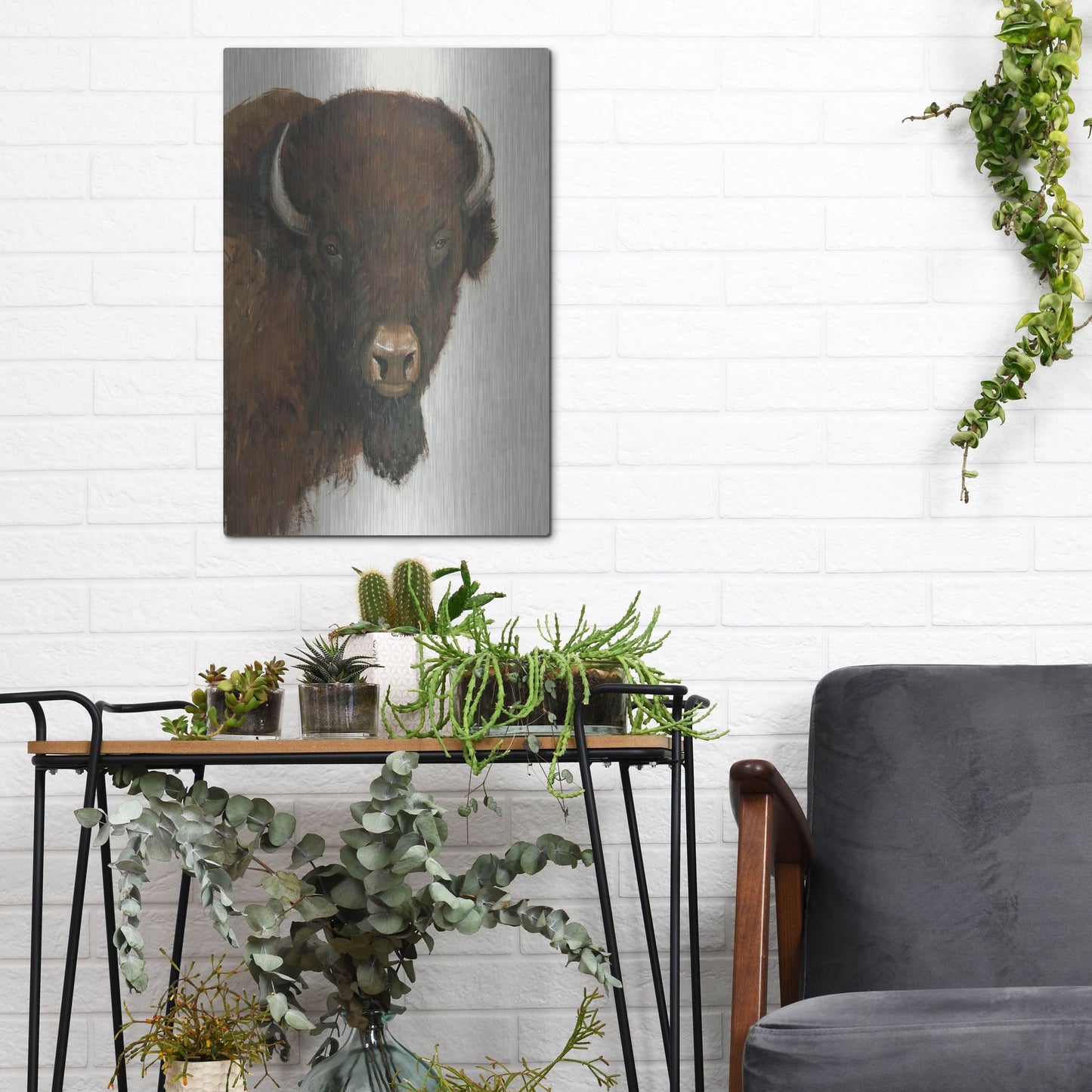 Luxe Metal Art 'Western Portrait II' by Tim O'Toole, Metal Wall Art,12x16