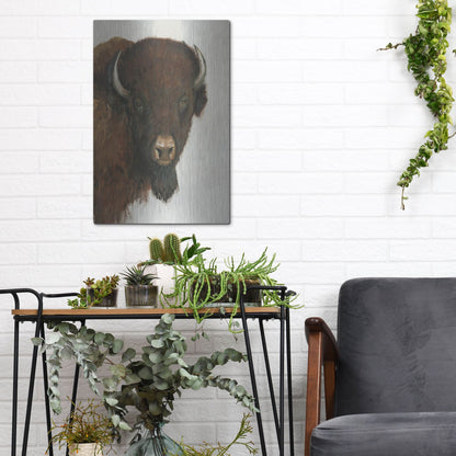 Luxe Metal Art 'Western Portrait II' by Tim O'Toole, Metal Wall Art,12x16