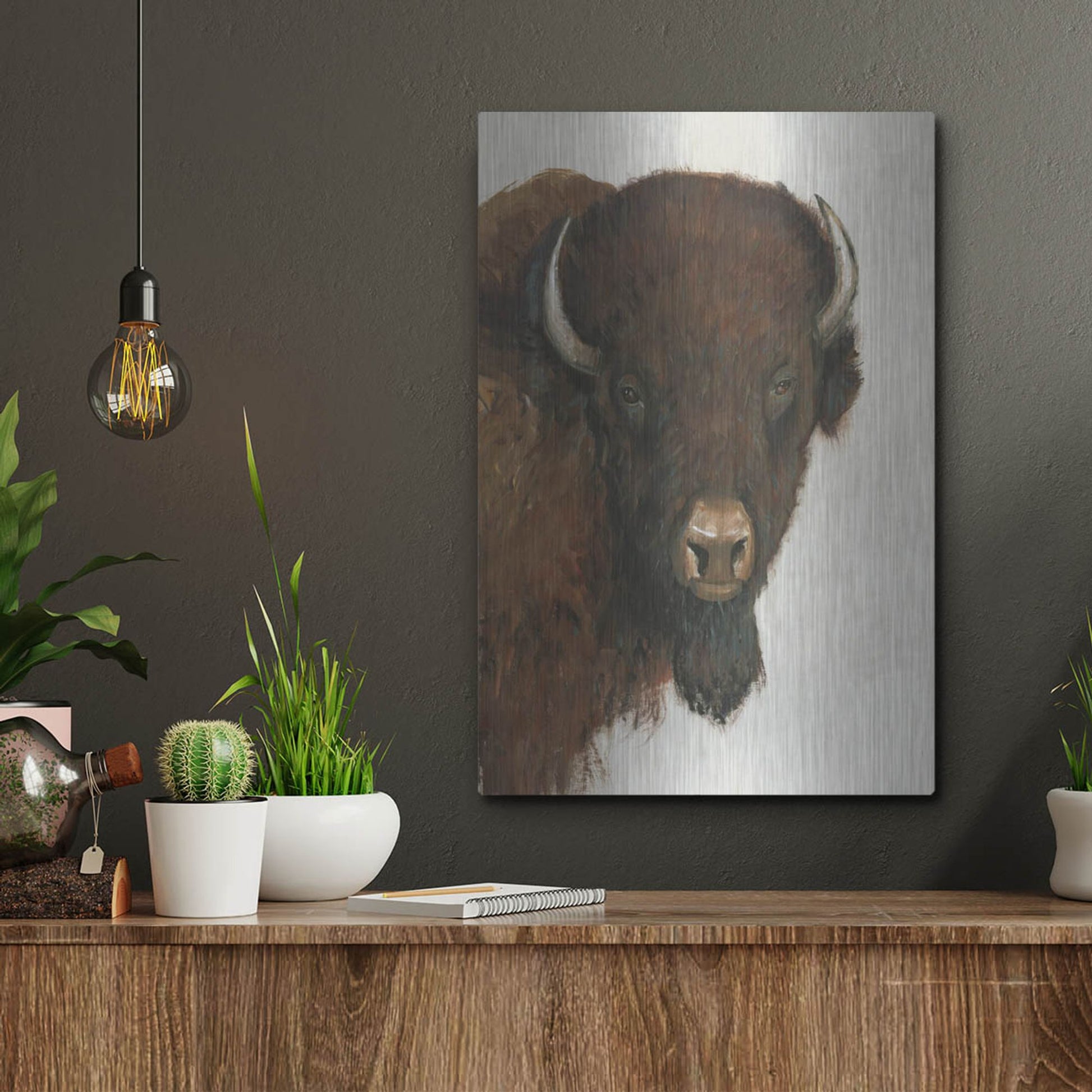Luxe Metal Art 'Western Portrait II' by Tim O'Toole, Metal Wall Art,12x16