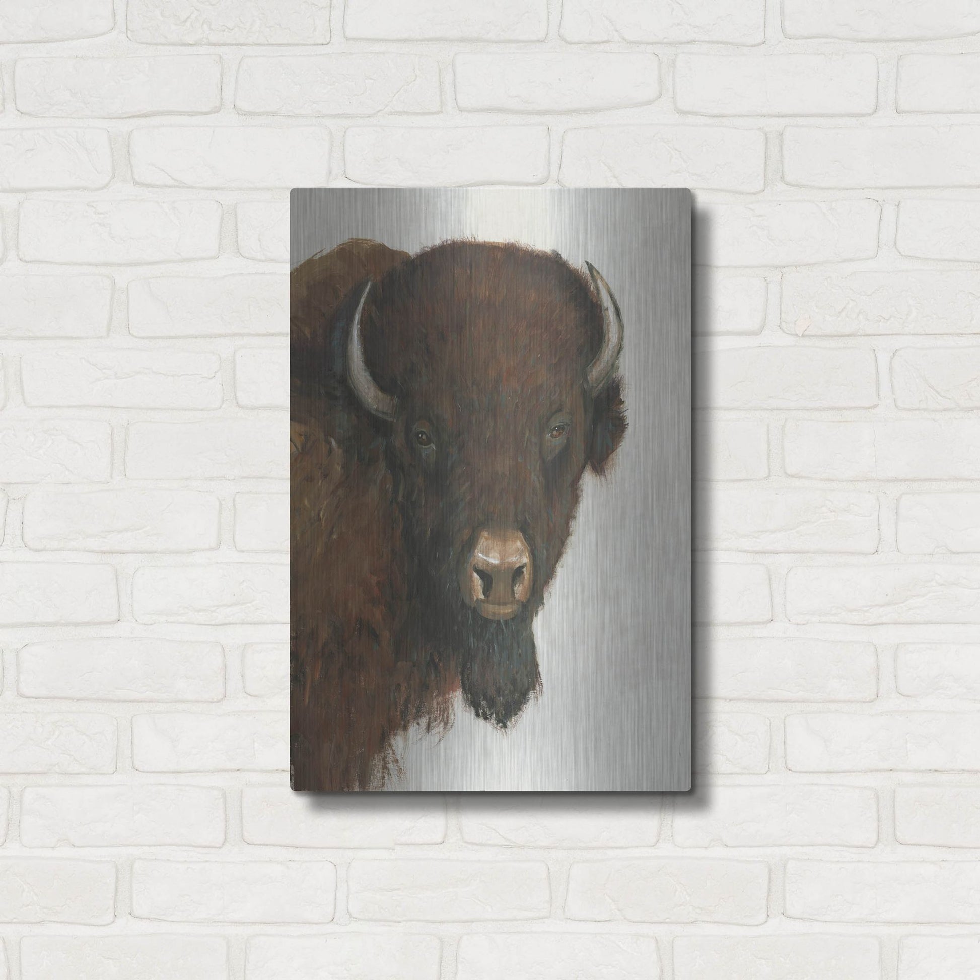 Luxe Metal Art 'Western Portrait II' by Tim O'Toole, Metal Wall Art,16x24