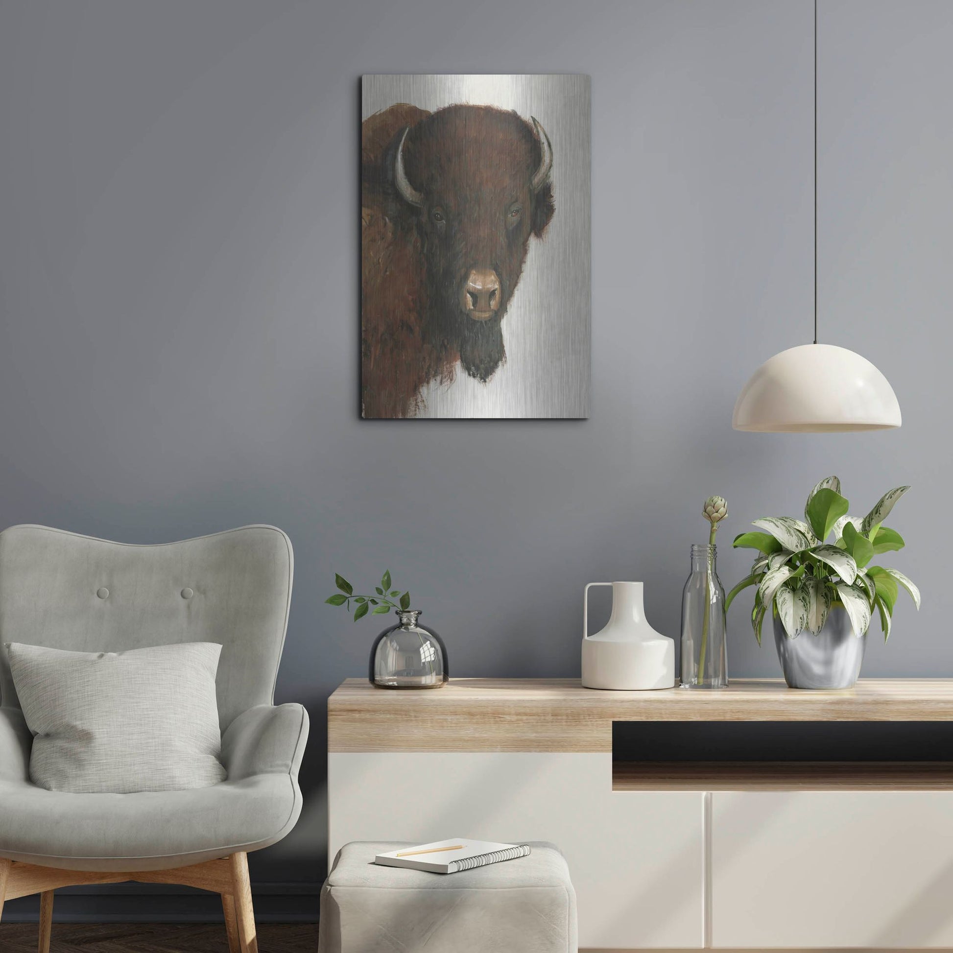 Luxe Metal Art 'Western Portrait II' by Tim O'Toole, Metal Wall Art,16x24
