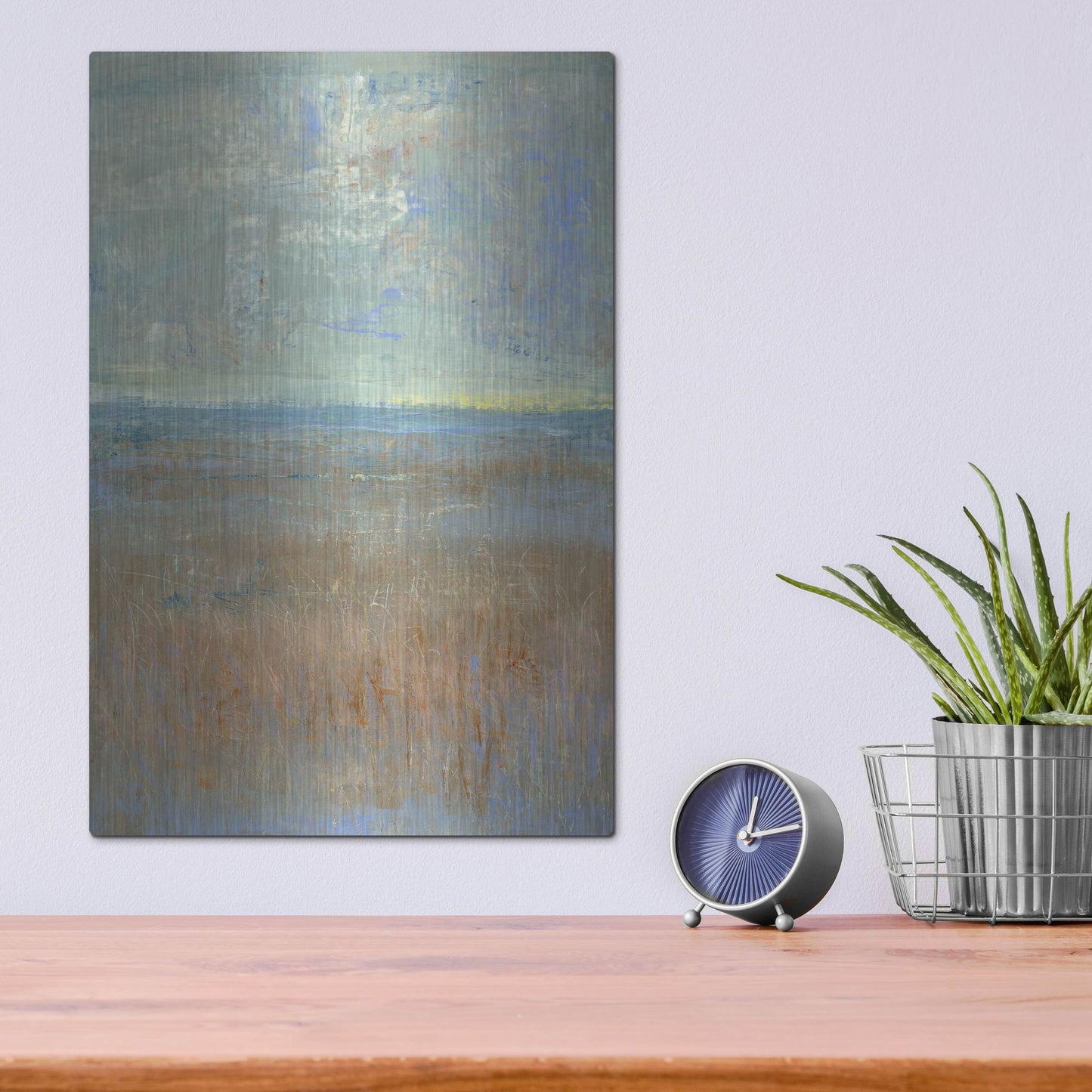 Luxe Metal Art 'Evening Marsh I' by Tim O'Toole, Metal Wall Art,12x16