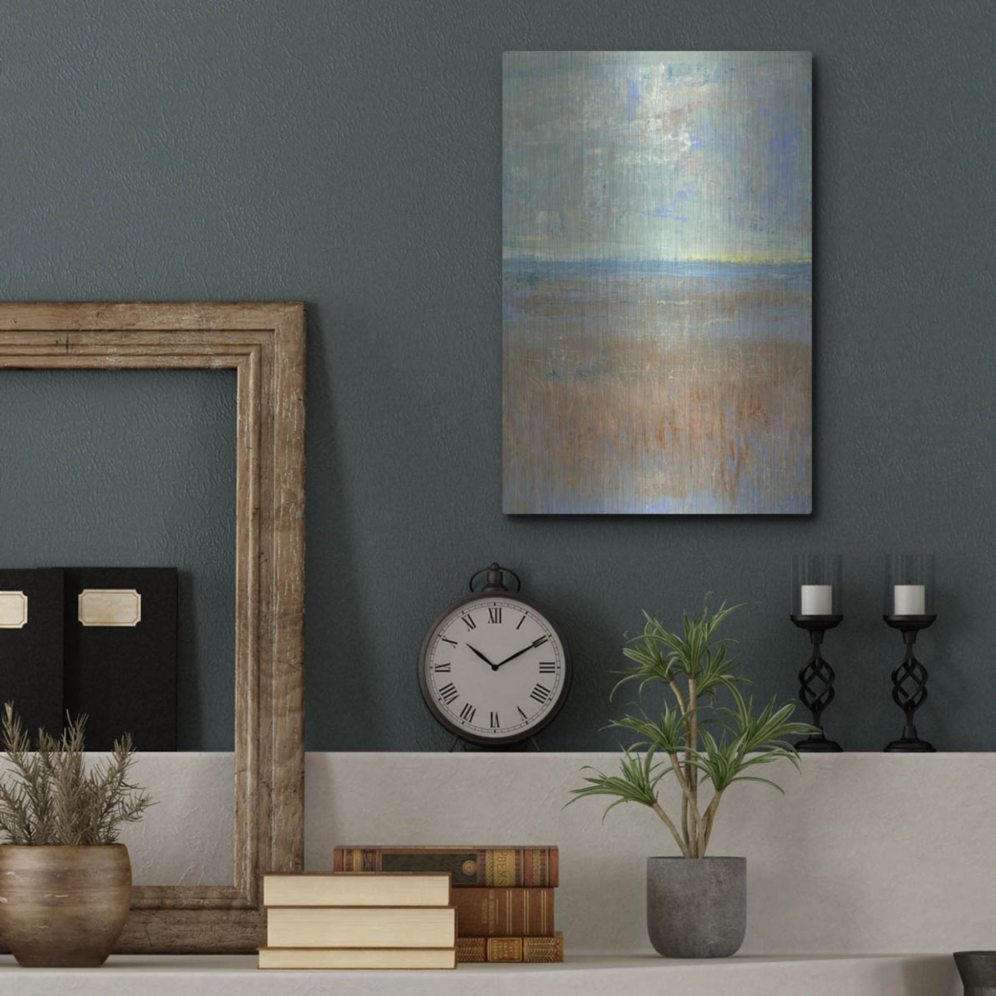 Luxe Metal Art 'Evening Marsh I' by Tim O'Toole, Metal Wall Art,12x16