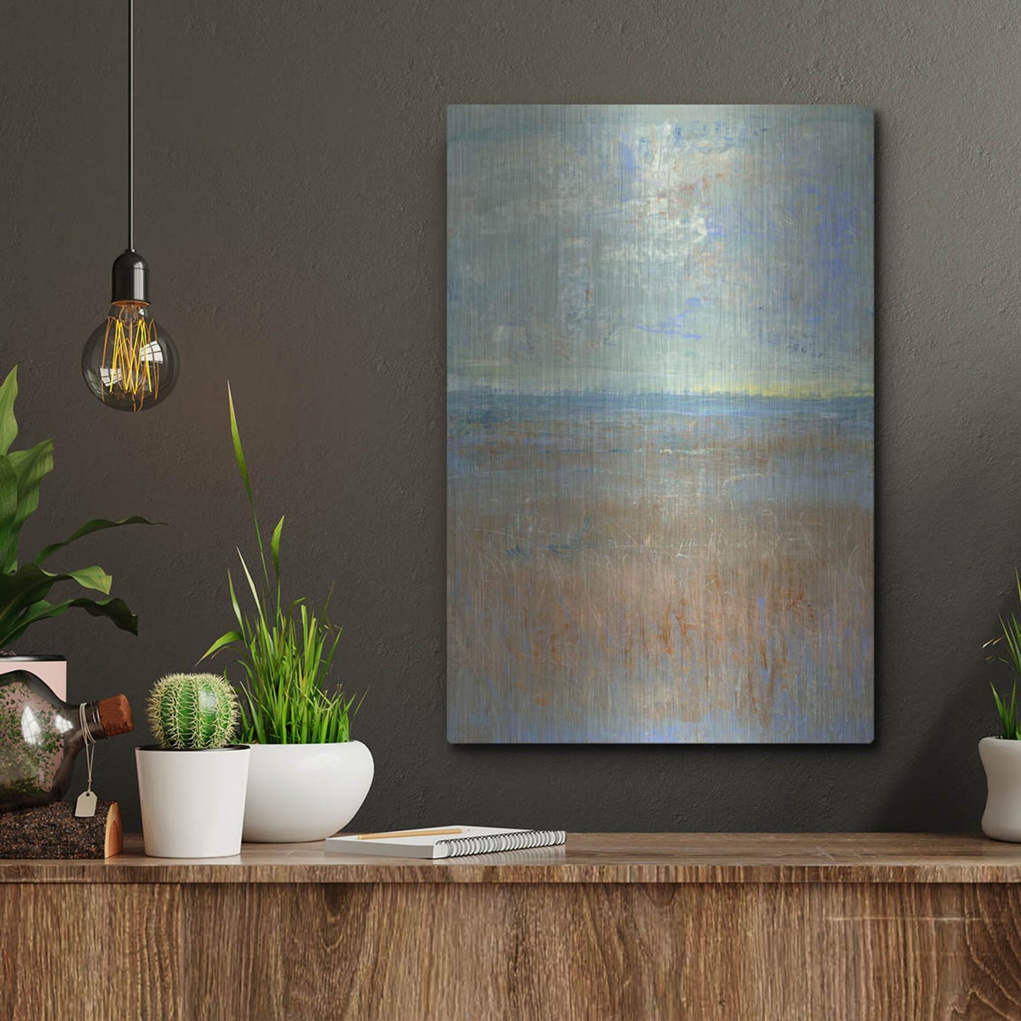 Luxe Metal Art 'Evening Marsh I' by Tim O'Toole, Metal Wall Art,12x16