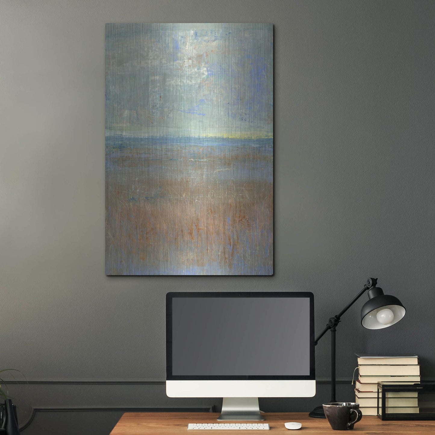 Luxe Metal Art 'Evening Marsh I' by Tim O'Toole, Metal Wall Art,24x36