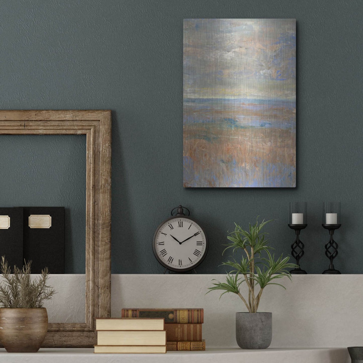 Luxe Metal Art 'Evening Marsh II' by Tim O'Toole, Metal Wall Art,12x16