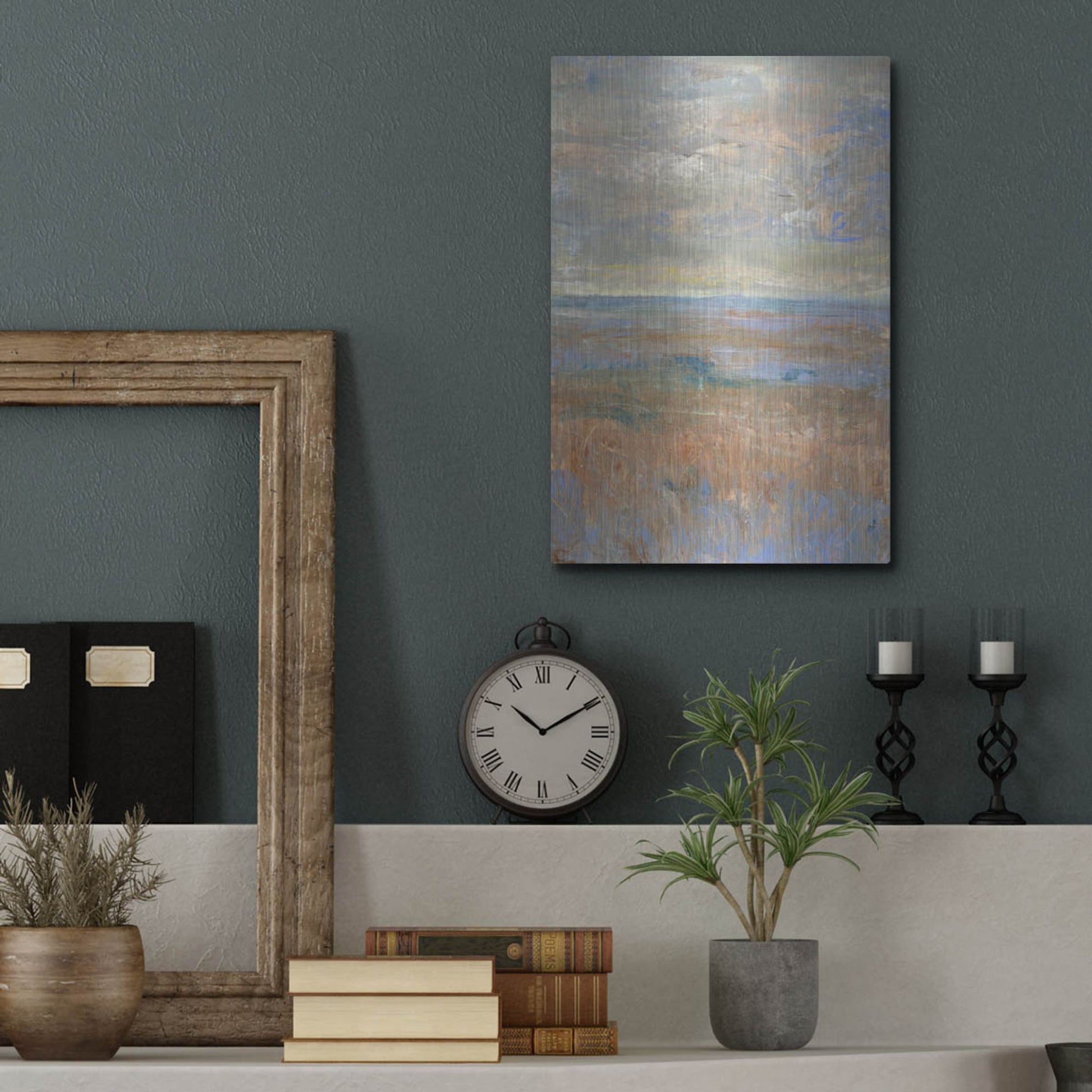 Luxe Metal Art 'Evening Marsh II' by Tim O'Toole, Metal Wall Art,12x16