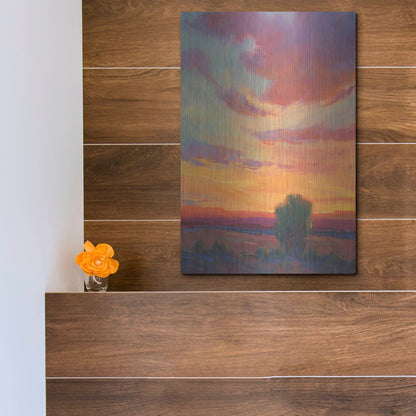 Luxe Metal Art 'Fire in the Sky I' by Tim O'Toole, Metal Wall Art,12x16