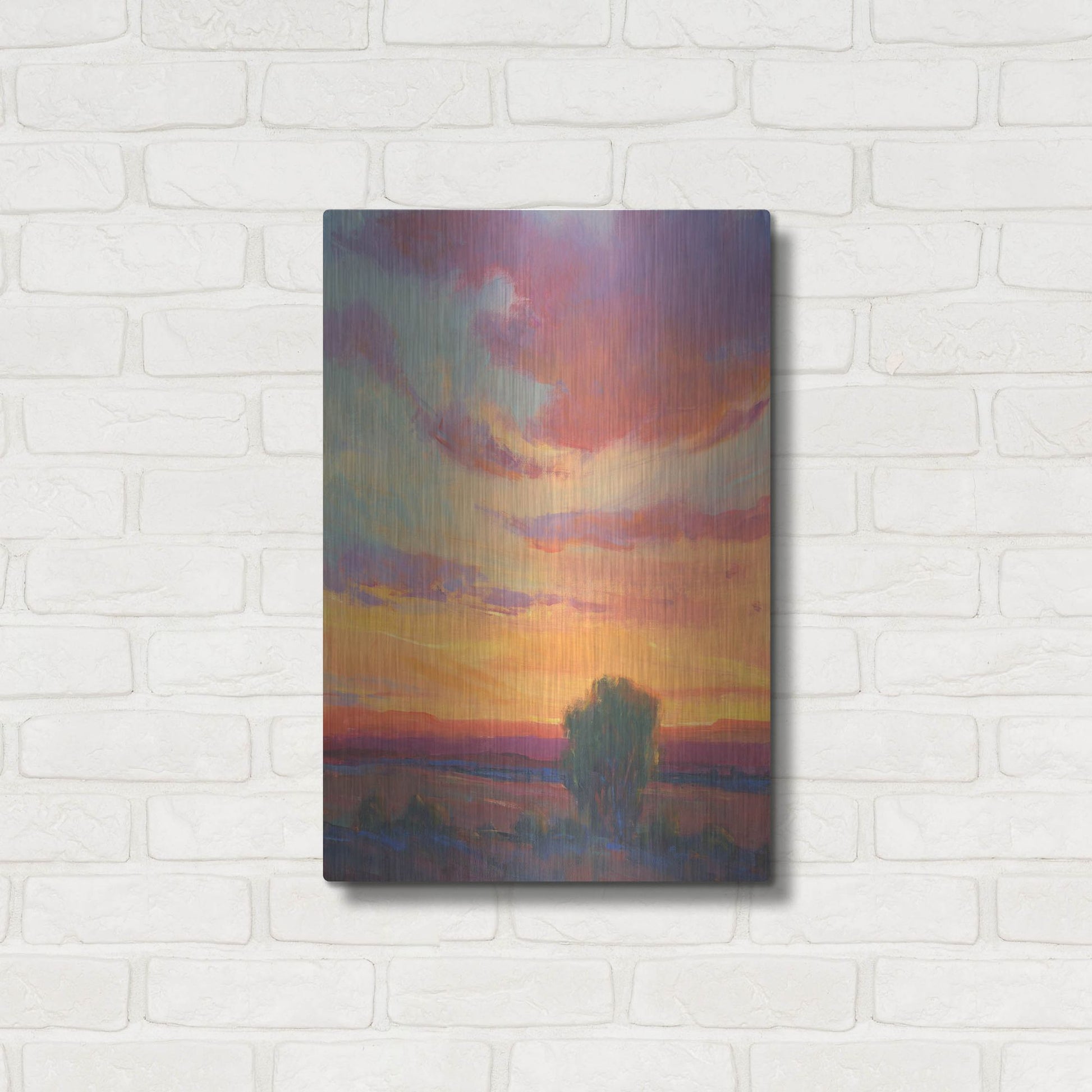 Luxe Metal Art 'Fire in the Sky I' by Tim O'Toole, Metal Wall Art,16x24