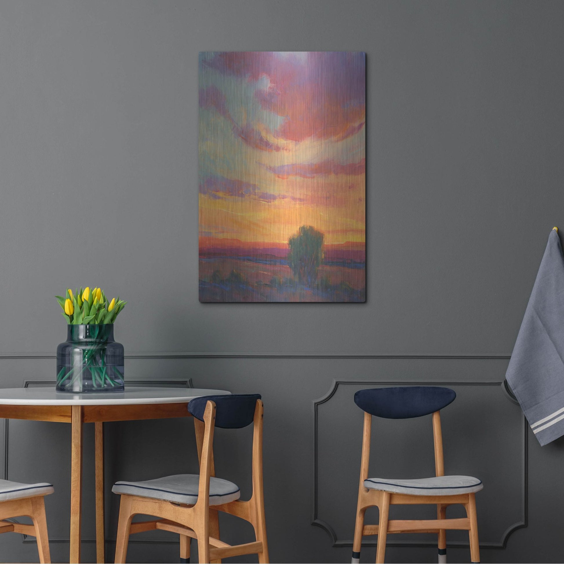 Luxe Metal Art 'Fire in the Sky I' by Tim O'Toole, Metal Wall Art,24x36