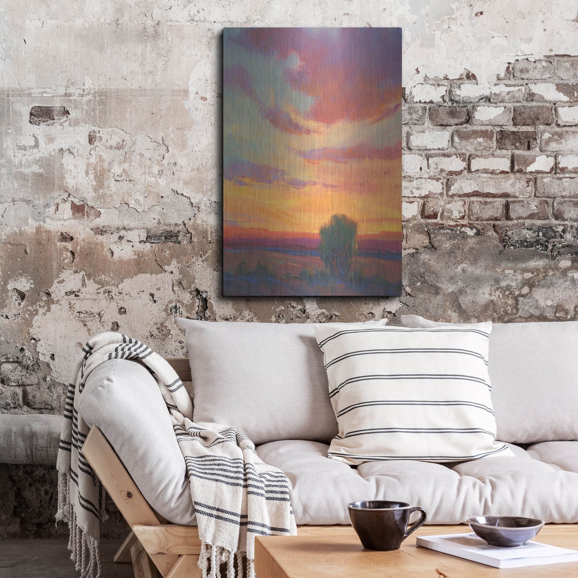 Luxe Metal Art 'Fire in the Sky I' by Tim O'Toole, Metal Wall Art,24x36